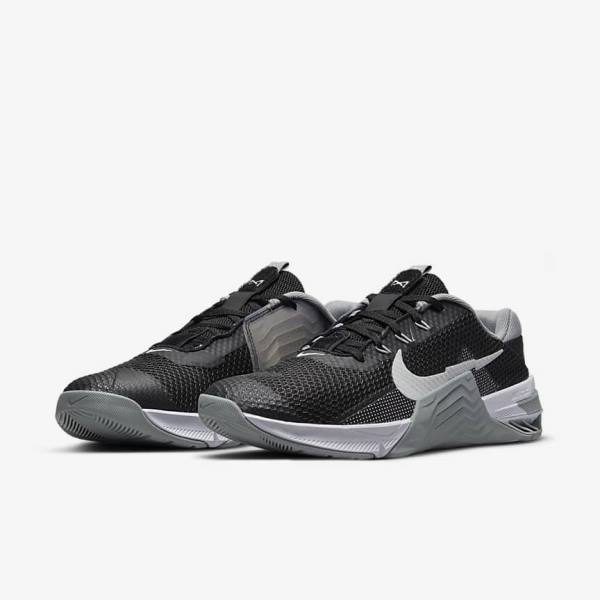 Women's Nike Metcon 7 Training Shoes Black / Grey / White / Platinum | NK654DEA