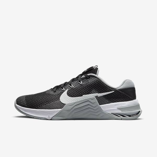 Women\'s Nike Metcon 7 Training Shoes Black / Grey / White / Platinum | NK654DEA