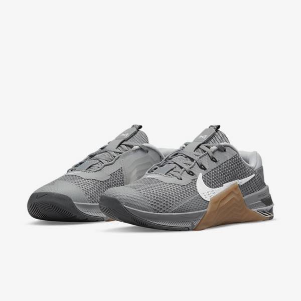 Women's Nike Metcon 7 Training Shoes Grey / Brown / Dark Grey / White | NK981AEH