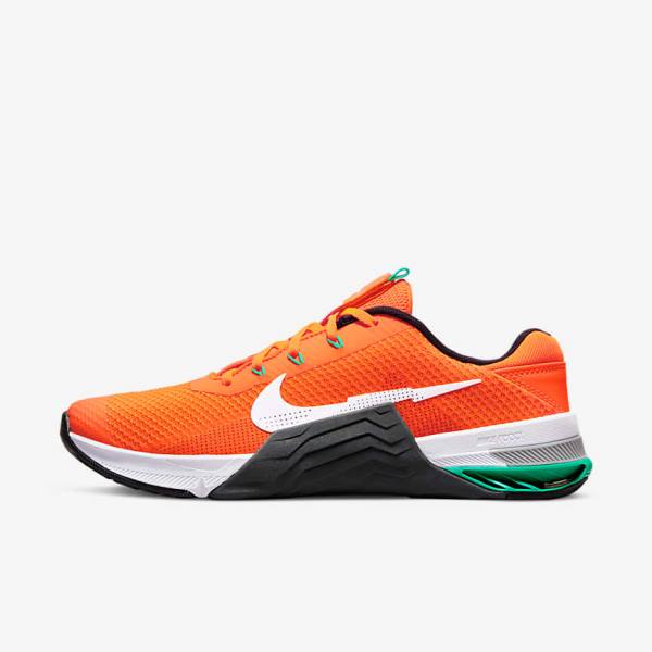 Women\'s Nike Metcon 7 Training Shoes Orange / Dark Grey / Turquoise / White | NK590DPJ