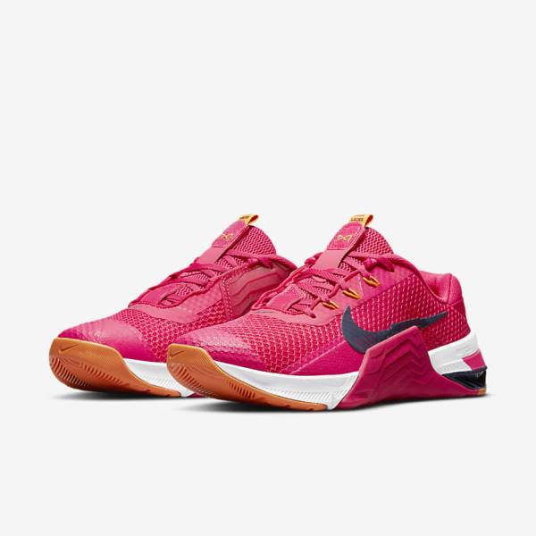 Women's Nike Metcon 7 Training Shoes Pink / Yellow / Blue | NK915OFM