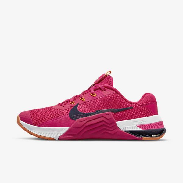 Women\'s Nike Metcon 7 Training Shoes Pink / Yellow / Blue | NK915OFM