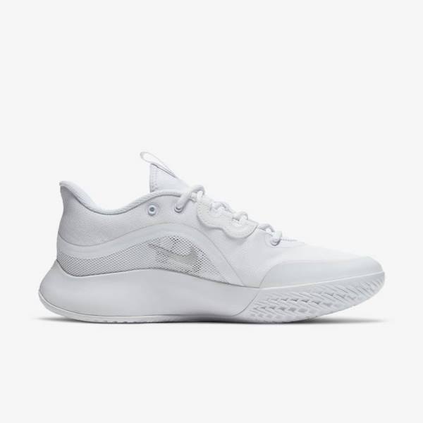 Women's Nike NikeCourt Air Max Volley Hard-Court Tennis Shoes White / Metal Silver | NK928KZO