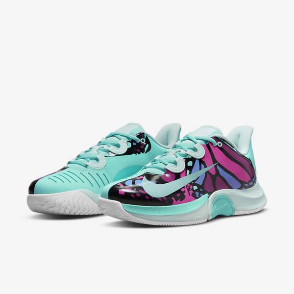 Women's Nike NikeCourt Air Zoom GP Turbo Naomi Osaka Tennis Shoes Turquoise / Black / Fuchsia / Turquoise | NK205XUN