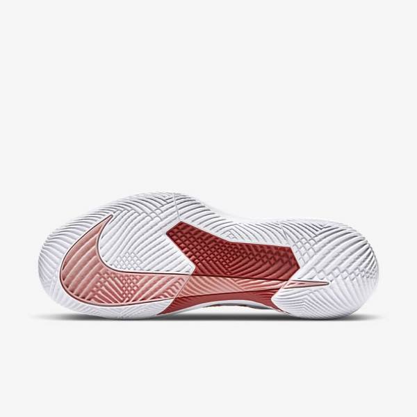 Women's Nike NikeCourt Air Zoom Vapor Pro Hard-Court Tennis Shoes White / Coral / Red | NK139WQP