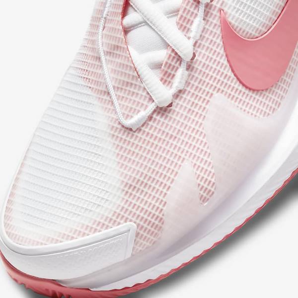 Women's Nike NikeCourt Air Zoom Vapor Pro Clay Court Tennis Shoes White / Pink Light Blue | NK753ZDJ