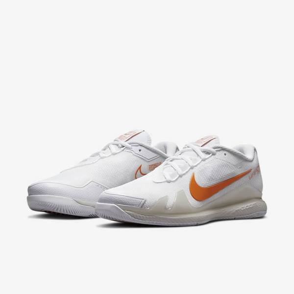 Women's Nike NikeCourt Air Zoom Vapor Pro Hard-Court Tennis Shoes White / Light Beige / Blue | NK926JSV