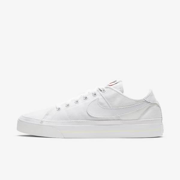 Women\'s Nike NikeCourt Legacy Canvas Sneakers White | NK072BOE