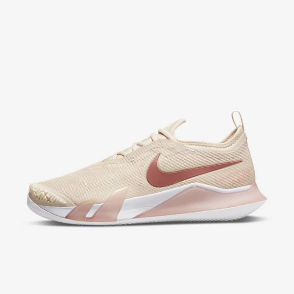 Women\'s Nike NikeCourt React Vapor NXT Clay Court Tennis Shoes White / Coral / Red | NK135YNP