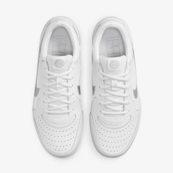 Women's Nike NikeCourt Zoom Lite 3 Tennis Shoes White / Metal Silver | NK582DJR