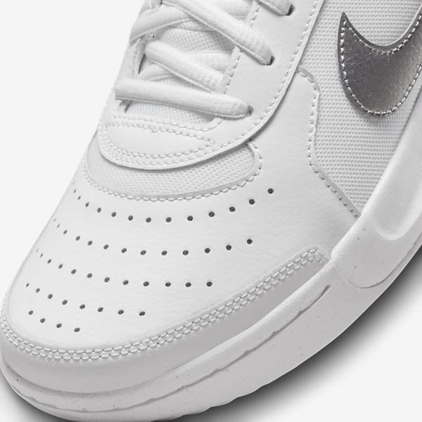 Women's Nike NikeCourt Zoom Lite 3 Tennis Shoes White / Metal Silver | NK582DJR