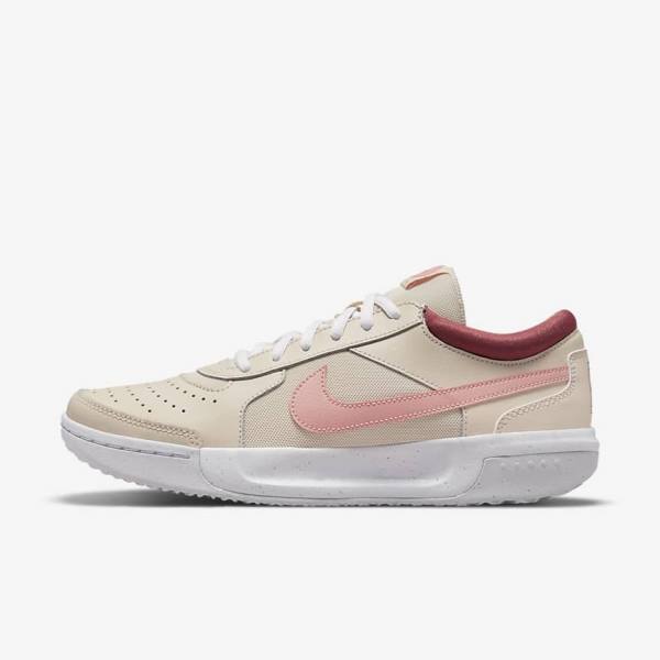 Women\'s Nike NikeCourt Zoom Lite 3 Tennis Shoes White / Red / Coral | NK637KAS