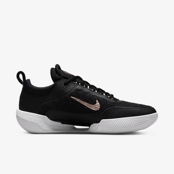 Women's Nike NikeCourt Zoom NXT Clay Court Tennis Shoes Black / White / Dark Grey / Metal Red Brown | NK054VJW