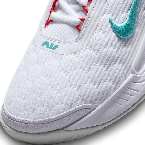 Women's Nike NikeCourt Zoom NXT Hard Court Tennis Shoes White / Light Silver / Red / Turquoise | NK147JWC