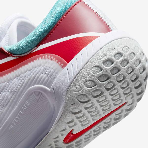 Women's Nike NikeCourt Zoom NXT Hard Court Tennis Shoes White / Light Silver / Red / Turquoise | NK147JWC