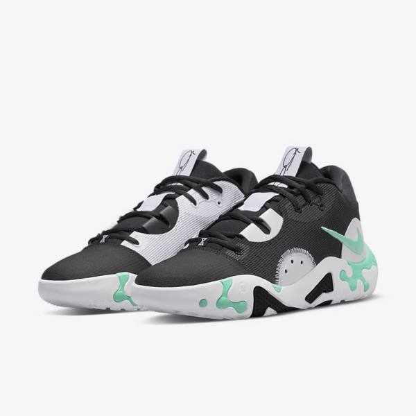 Women's Nike PG 6 Basketball Shoes Black / White / Mint | NK298ZTA