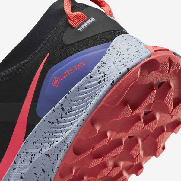 Women's Nike Pegasus Trail 3 GORE-TEX Waterproof Trail Running Shoes Black / Light Mango / Red | NK843HUE