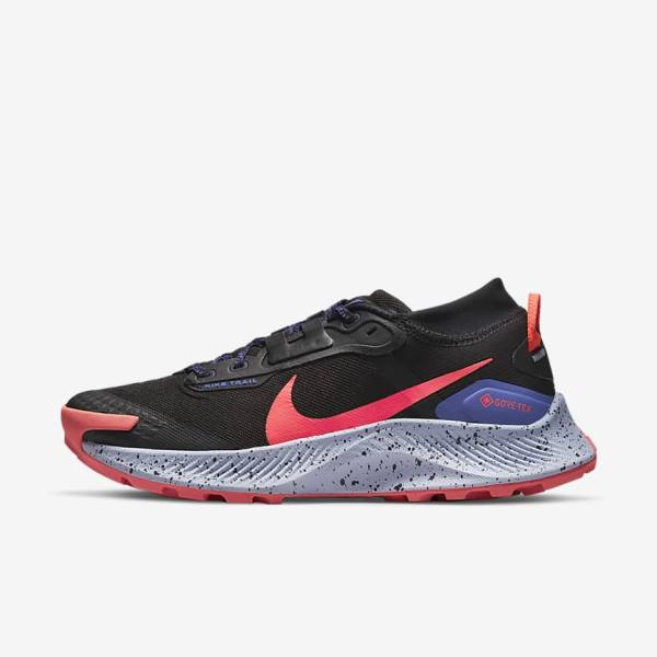 Women\'s Nike Pegasus Trail 3 GORE-TEX Waterproof Trail Running Shoes Black / Light Mango / Red | NK843HUE