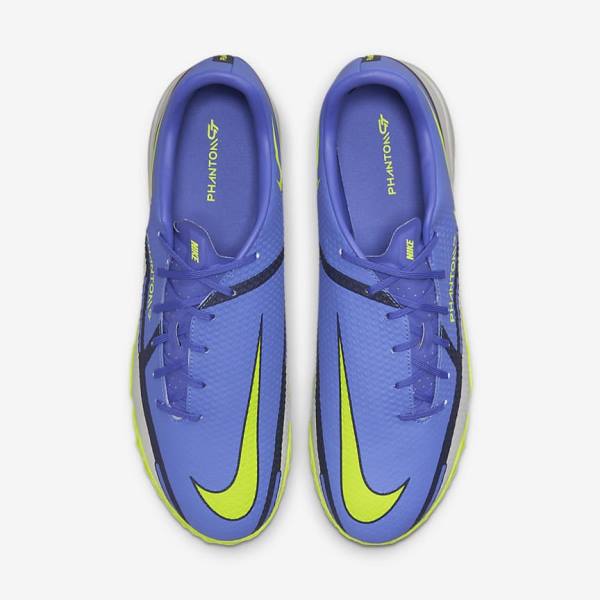 Women's Nike Phantom GT2 Academy TF Turf Football Shoes Blue / Grey | NK096CKY