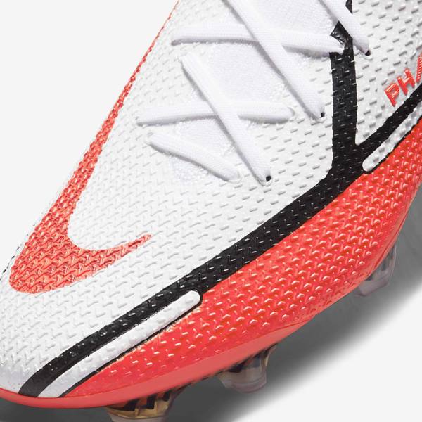 Women's Nike Phantom GT2 Dynamic Fit Elite FG Firm-Ground Football Shoes White / Light Red | NK394YDW