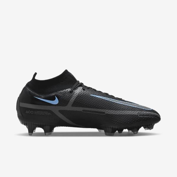 Women's Nike Phantom GT2 Dynamic Fit Elite FG Firm-Ground Football Shoes Black / Grey | NK769ITO