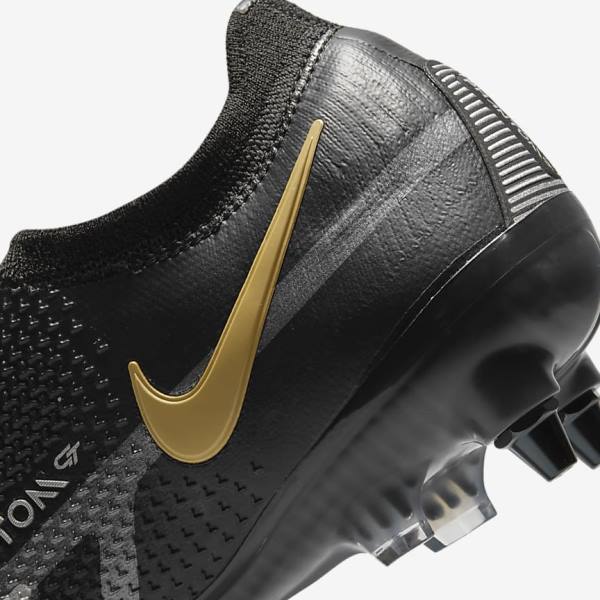 Women's Nike Phantom GT2 Elite SG-Pro AC Soft-Ground Football Shoes Black / Metal Gold / Metal Silver / Metal Dark Grey | NK091HQM