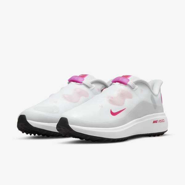 Women's Nike React Ace Tour Golf Shoes White / Black / Pink | NK065OHF