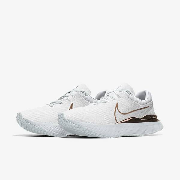 Women's Nike React Infinity Run 3 By You Custom Road Running Shoes White | NK085BAJ