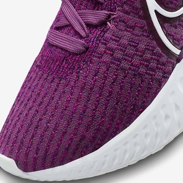 Women's Nike React Infinity Run Flyknit 3 Road Running Shoes Light Burgundy / Pink / White | NK017STA