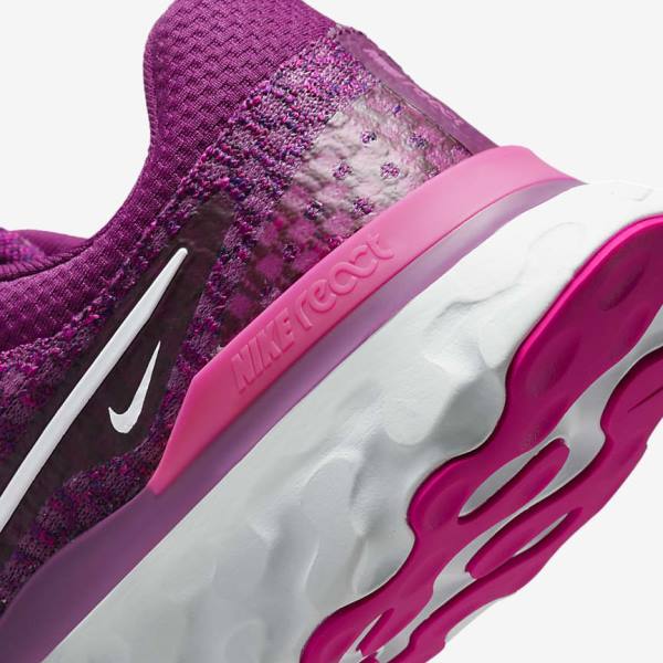 Women's Nike React Infinity Run Flyknit 3 Road Running Shoes Light Burgundy / Pink / White | NK017STA