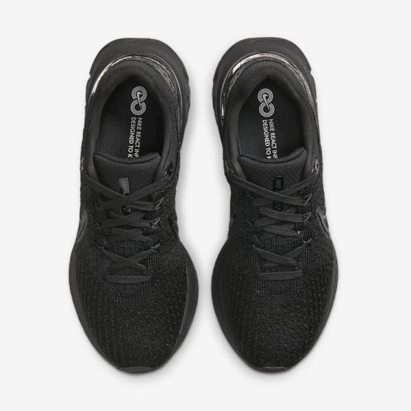 Women's Nike React Infinity Run Flyknit 3 Road Running Shoes Black | NK429ECD