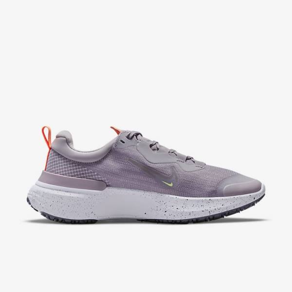 Women's Nike React Miler 2 Shield Weatherised Road Running Shoes Grey / Orange / Purple | NK839QPE