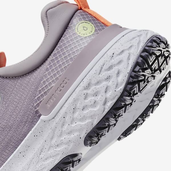 Women's Nike React Miler 2 Shield Weatherised Road Running Shoes Grey / Orange / Purple | NK839QPE