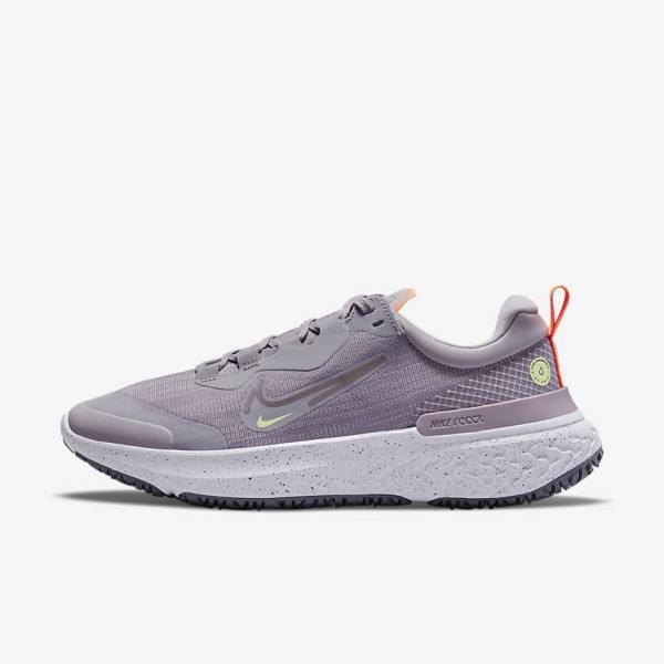 Women\'s Nike React Miler 2 Shield Weatherised Road Running Shoes Grey / Orange / Purple | NK839QPE