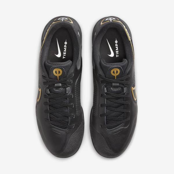 Women's Nike React Tiempo Legend 9 Pro IC Indoor-Court Football Shoes Black / Dark Grey / Metal Gold / Metal Dark Grey | NK062ZFJ