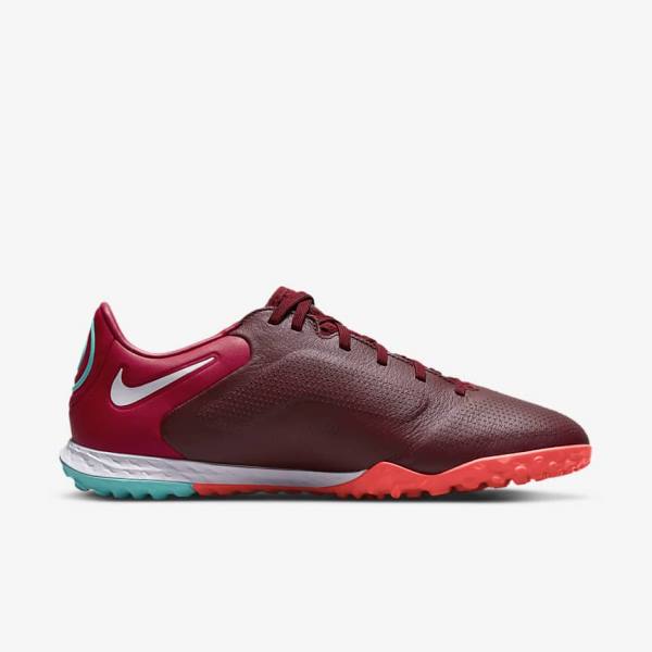 Women's Nike React Tiempo Legend 9 Pro TF Turf Football Shoes Red / Light Red / White | NK563BGI