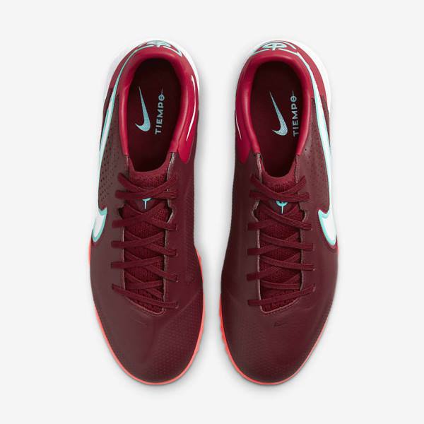 Women's Nike React Tiempo Legend 9 Pro TF Turf Football Shoes Red / Light Red / White | NK563BGI