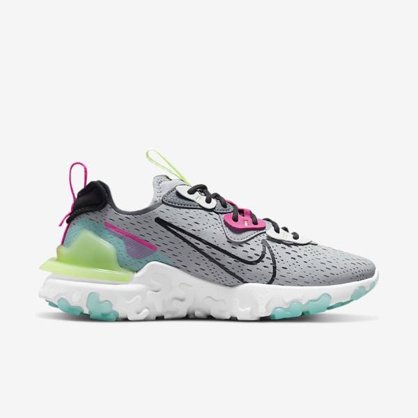 Women's Nike React Vision Sneakers Grey / Pink / Black | NK634YZN