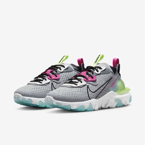 Women's Nike React Vision Sneakers Grey / Pink / Black | NK634YZN