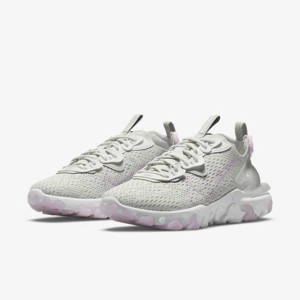 Women's Nike React Vision Sneakers Light Beige / White / Pink | NK041VDT