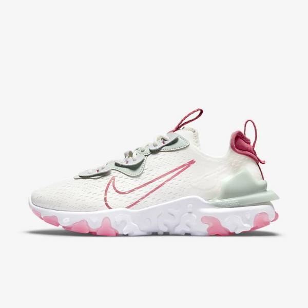 Women\'s Nike React Vision Sneakers Platinum / Pink | NK934GIQ