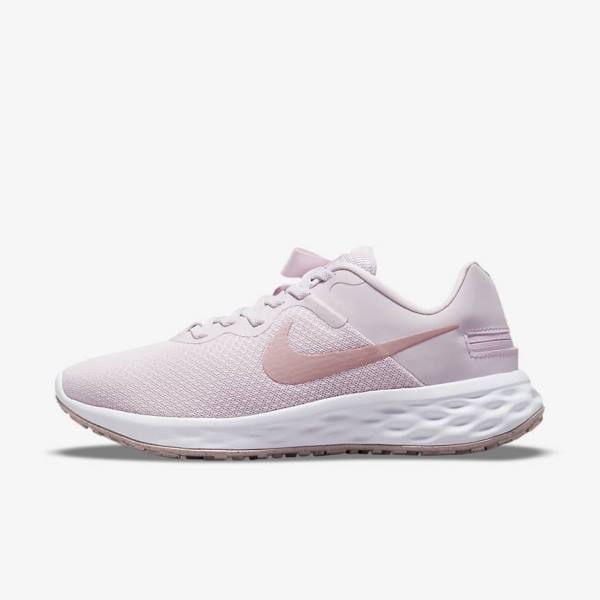 Women's Nike Revolution 6 FlyEase Next Nature Easy On-Off Road Running Shoes Light Purple / White | NK498MRV