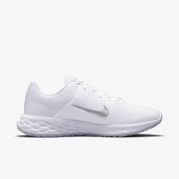 Women's Nike Revolution 6 Next Nature Road Running Shoes White / Platinum / Metal Silver | NK014HAP