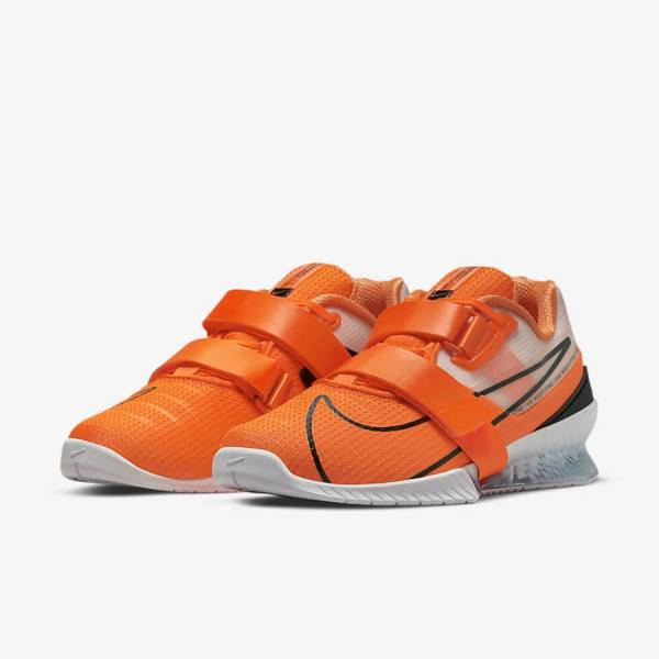 Women's Nike Romaleos 4 Training Shoes Orange / White / Black | NK270AHC