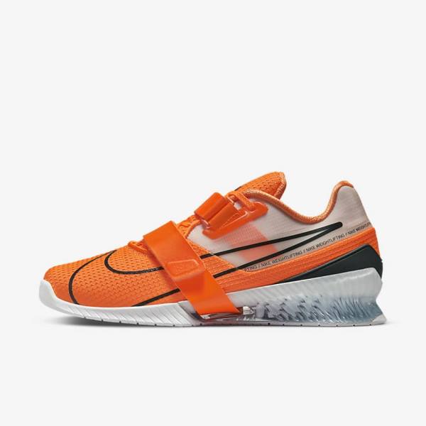 Women\'s Nike Romaleos 4 Training Shoes Orange / White / Black | NK270AHC