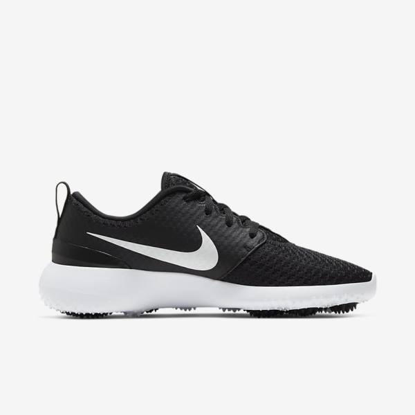 Women's Nike Roshe G Golf Shoes Black / White / Metal White | NK582WDP