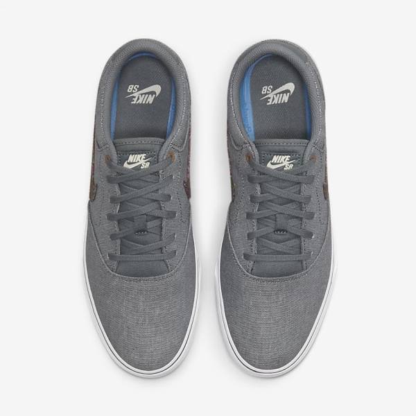 Women's Nike SB Chron 2 Canvas Premium Skate Shoes Grey / White | NK451JLP