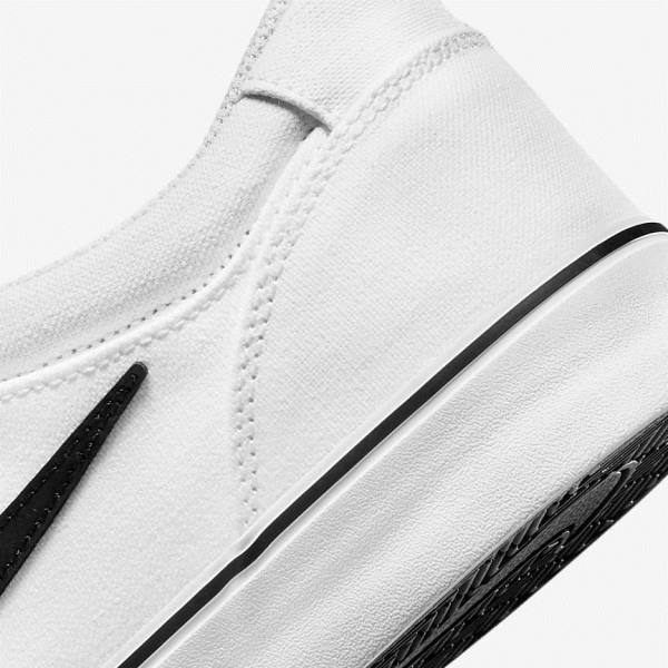 Women's Nike SB Chron 2 Canvas Skate Shoes White / Black | NK572KNY