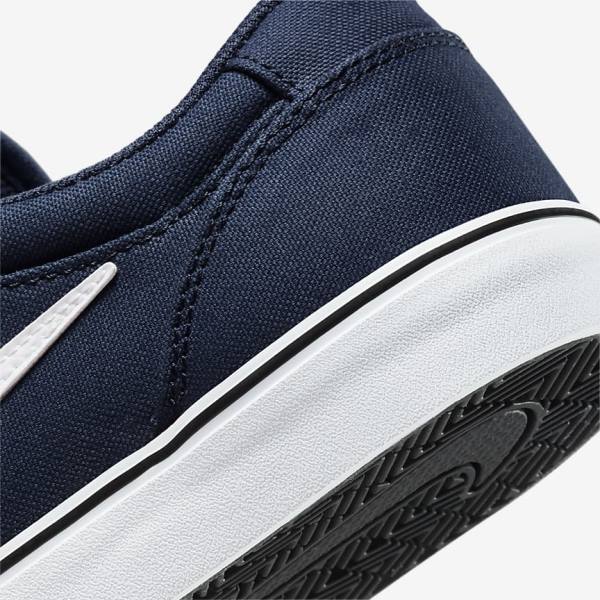 Women's Nike SB Chron 2 Canvas Skate Shoes Navy / Navy / Black / White | NK903QEC