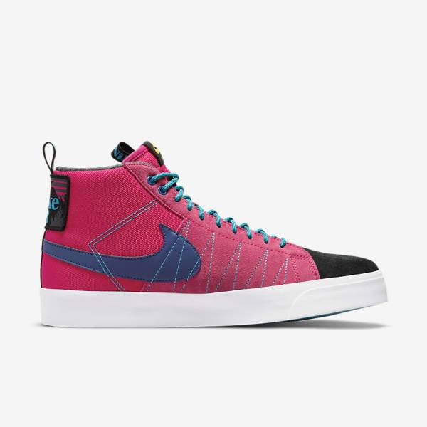 Women's Nike SB Zoom Blazer Mid Premium Sneakers Pink / Blue / Royal Blue | NK043CGS